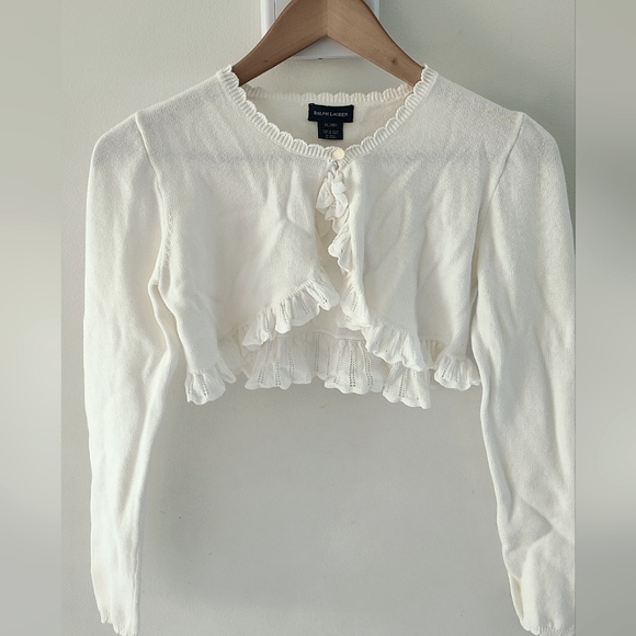 Ralph lauren knitted crop cardigan for girl - Picture 4 of 8
